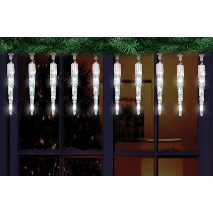 TrendLine Lichterkette Eiszapfen 50 LED Innen Außen Weihnachtsbeleuchtung