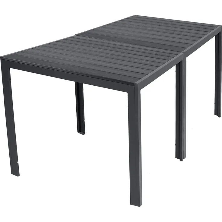 XL Non-Wood Gartentisch Aluminium anthrazit / schwarz 180x90 cm (2 Stk. 90x90 cm)