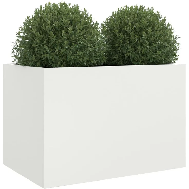 vidaXL Pflanzkübel Weiß 62x47x46 cm Stahl 841602 – Bild 3