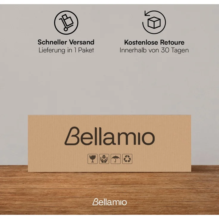 Bellamio 'Ais' Mehrzweckschrank, weiß, 110x33x60 cm, kleiner Aktenschrank mit 3 Fächern, Hängeschrank mit Push-to-open – Bild 8
