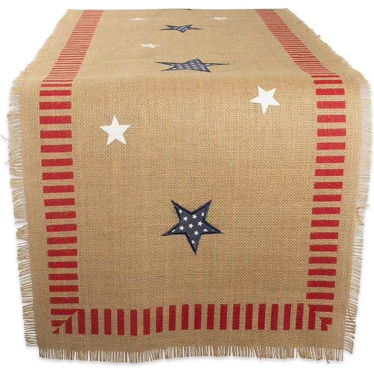 DII Tischläufer, 4th of Juli, 14 x 108 cm, patriotische Jute