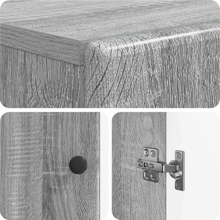 vidaXL Badezimmerschrank mit offenem Regal BREDA Sonoma-Grau 897481 – Bild 6