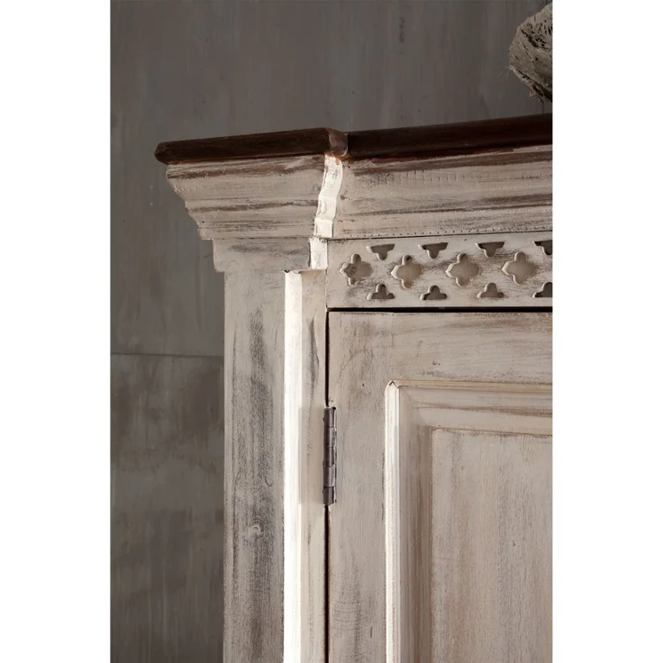 Schrank Mango / Akazie 100x50x180 weiß gewachst CASTLE-ANTIK #239 – Bild 4