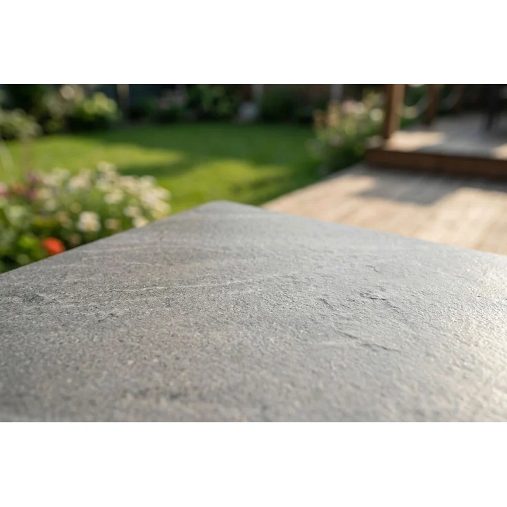 KAWOLA Gartentisch LONGA Outdoor Keramik dunkelgrau Gestell Stahl lackiert 180x90 cm – Bild 7