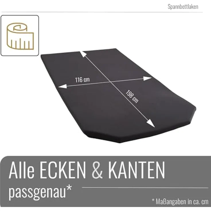 BLACK FOREST FOX Spannbettlaken Spannbettlaken VW T6.1 California Aufstelldach OEKO-TEX®, Baumwolle, Gummizug: rundum, Grau – Bild 3