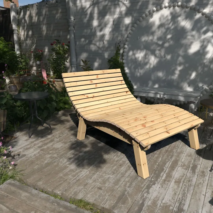Gartenliege Relaxliege "Liege-Franzi" (Zirbe) Breite 90cm Einstiegshöhe 50cm mit Füßen