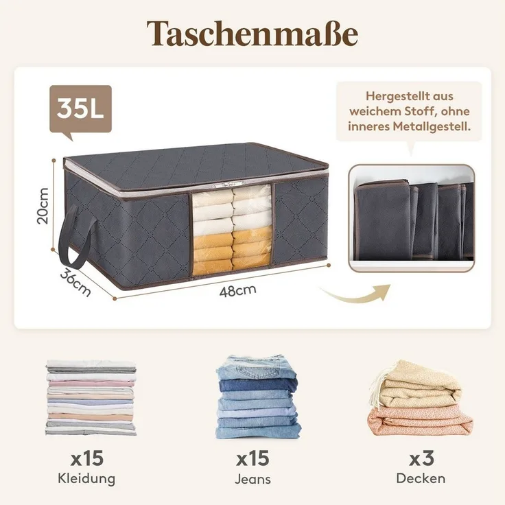 Lifewit Aufbewahrungsdose Aufbewahrungsbox mit Deckel, Kleiderschrank Organizer (8 St)