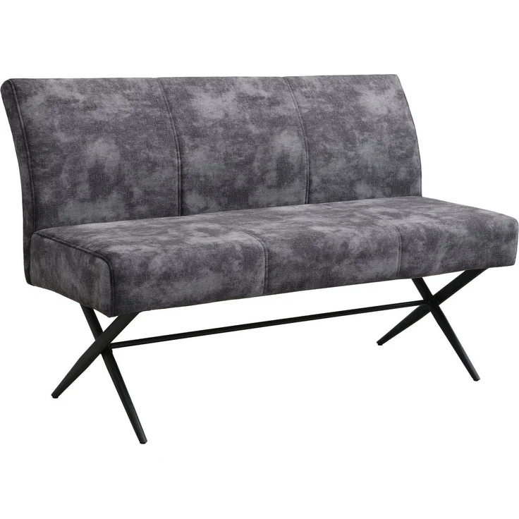 HELA Sitzbank PORTO (1-St), Einzelbank mit Rücken, X-Gestell, Federkorb, Vintage Velvet Optik – Bild 5
