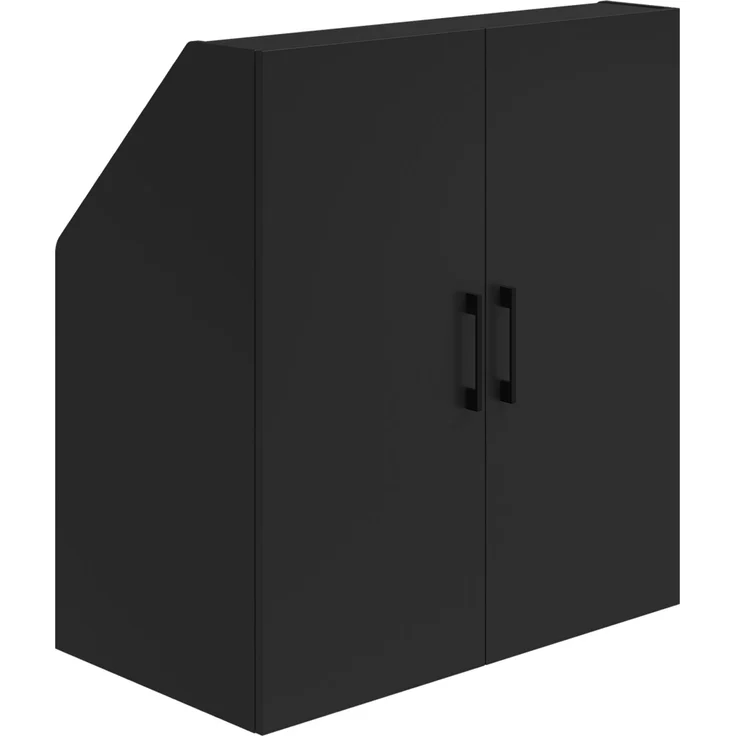 Bellamio 'Aland' Dachschrägenregal mit Türen, schwarz, 100x52x90 cm, Schrank für Dachschräge mit 3 Fächern – Bild 1