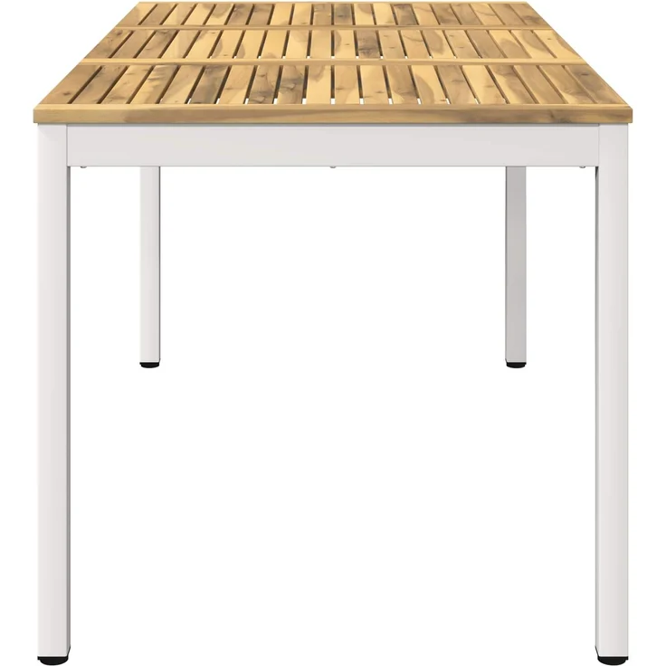 vidaXL Gartentisch Weiß 141 x 80,5 x 75 cm Massivholz Akazie 901765 – Bild 4