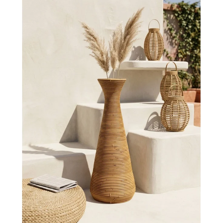 Dekovase NIDRI 70 cm Rattan Naturfarben – Bild 3