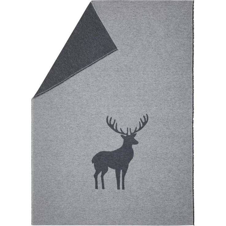 Wohndecke Luca 'Hirsch Struktur' 140x200 cm, DAVID FUSSENEGGER – Bild 1