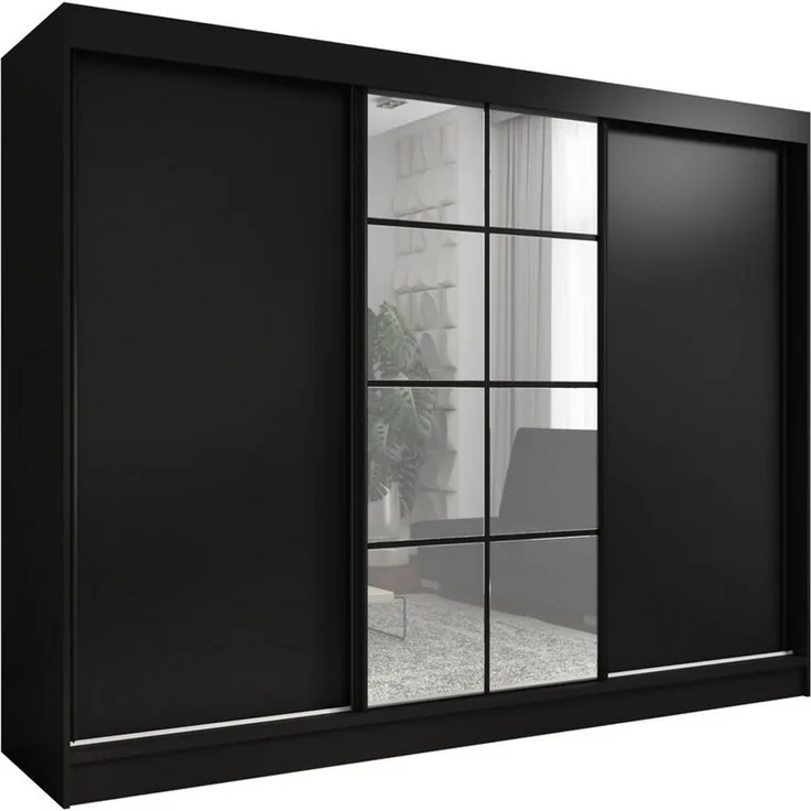 A&J MöbelLand GmbH Schiebetürenschrank ORAVELLE 3-türiger Kleiderschrank mit Spiegel (TOP ANGEBOT! Geräumiger Schrank mit einer Breite von 200 cm ideal zur Aufbewahrung von Kleidung und Accessoires. Wählen Sie das ideale Modell für Ihr Schlafzimmer!, T...