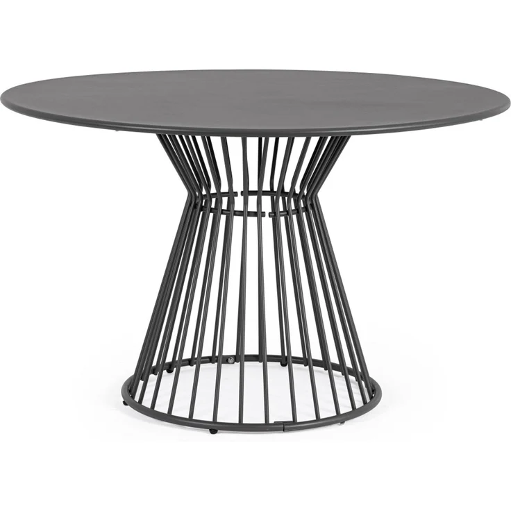 Gartentisch Nistas aus Metall, modern rund mit Mittelfuß, anthrazit, Ø 120 cm, für 4–6 Personen – Bild 1