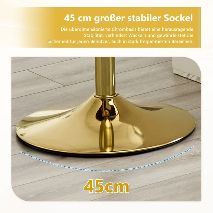 2er Set Barhocker mit Lehne Höhenverstellbar, 360° Drehbar Barstuhl mit Großem Sockel & Fußstütze, Modern Küchenhocker für Bar Küche Theke (Nur Stühle)--Schwarz2--49.7x45x110cm--YOUDENOVA – Bild 7