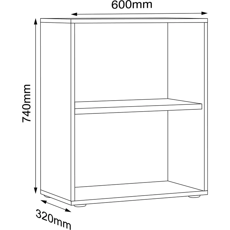 VCM Büroregal & Bücherregal Salia 920709 Anthrazit H. 74 x B. 60 x T. 33 cm – Bild 4