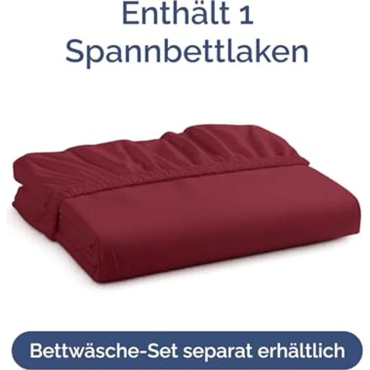 Spannbettlaken 100x200cm Weinrot - Extra Tiefes Spannbetttuch für Matratzen & Boxspringbett bis 30cm (12") Höhe - Mikrofaser - Weiche Gebürstete - Knitterfrei, Schrumpf- & Farbbeständig - Oeko-TEX – Bild 4