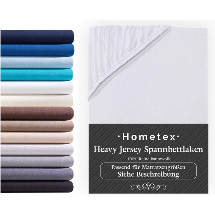 Hometex Premium Textiles Spannbettlaken Exclusive bis 25 cm Steghöhe, Jersey, Gummizug: rundum, 100% Baumwolle, Premium Qualität 160 g/m² – Bild 1