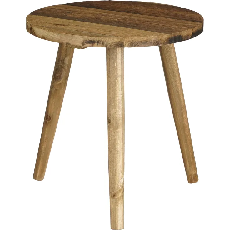 MICA Decorations Bold Beistelltisch - H35,5 x Ø33 cm - Recyceltes Holz - Braun