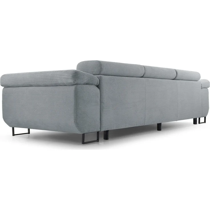 Selsey 'Capurso' Schlafsofa mit verstellbaren Kopfstützen und Stauraum, Cord, Hellgrau – Bild 5