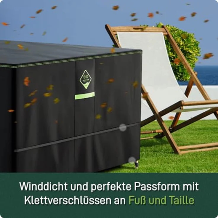 Awnic Abdeckung Gartenmöbel Winterfest 245 x 160 x 71 cm, Schwerlast 420D Oxford Gewebe Gartenmöbel Abdeckplane Wasserdicht mit Entlüftung, Anti-UV Reißfest Abdeckplane für Gartenmöbel Terrassenmöbel – Bild 5