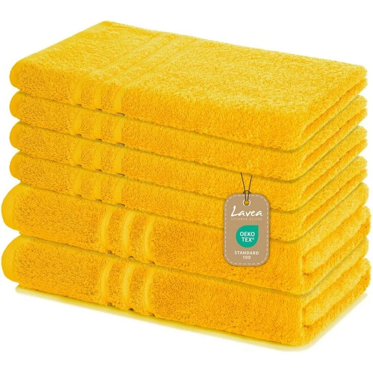 Lavea Handtuch Set Elena, Duschtücher, Handtücher, Gästetücher, Waschhandschuhe, 100% Baumwolle (Set, 6-St), Frottierserie, weich & saugstark, pflegeleicht, 500 g/m² Frottier – Bild 1