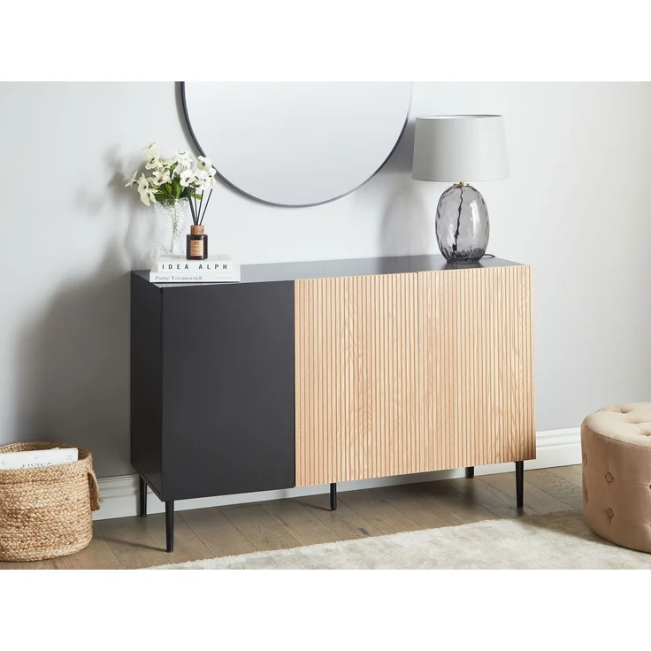 Schrank BLYTHE Naturfarbene Esche Schwarz – Bild 3
