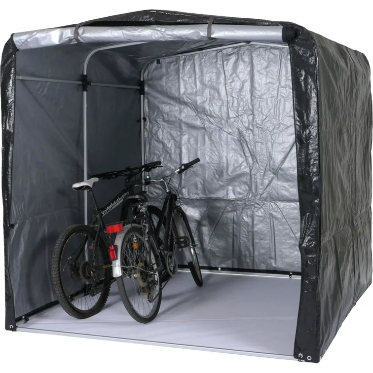 Fahrradgarage HWC-N61, Foliengarage Aufbewahrungsgarage Garagenzelt, Alu UV-Schutz wasserfest, 201x201x201cm ~ anthrazit – Bild 1