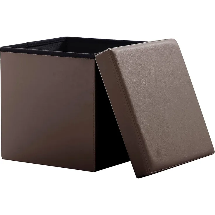 Zedelmaier Sitzhocker Sitzwürfel mit Stauraum Fußbank Truhen Aufbewahrungsbox faltbar belastbar bis 300 kg, Deckel abnehmbar, 38 x 38 x 38 cm
