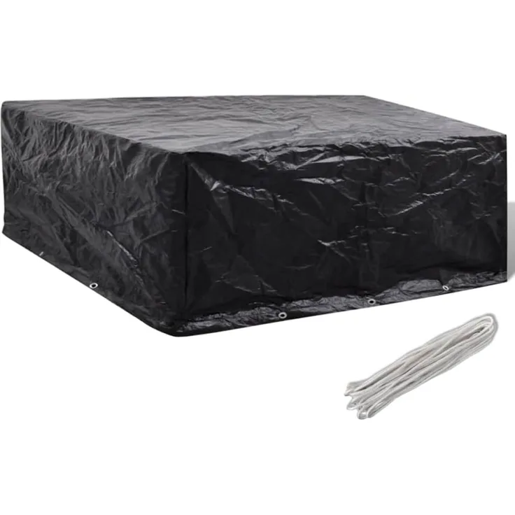 vidaXL Gartenmöbel-Abdeckung mit 10 Ösen, Polyethylen schwarz, 260 x 260 x 90 cm