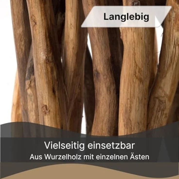 DESIGN DELIGHTS Beistelltisch BEISTELLTISCH "WOODS", Mahagoni, Äste Couchtisch, Holzhocker – Bild 6