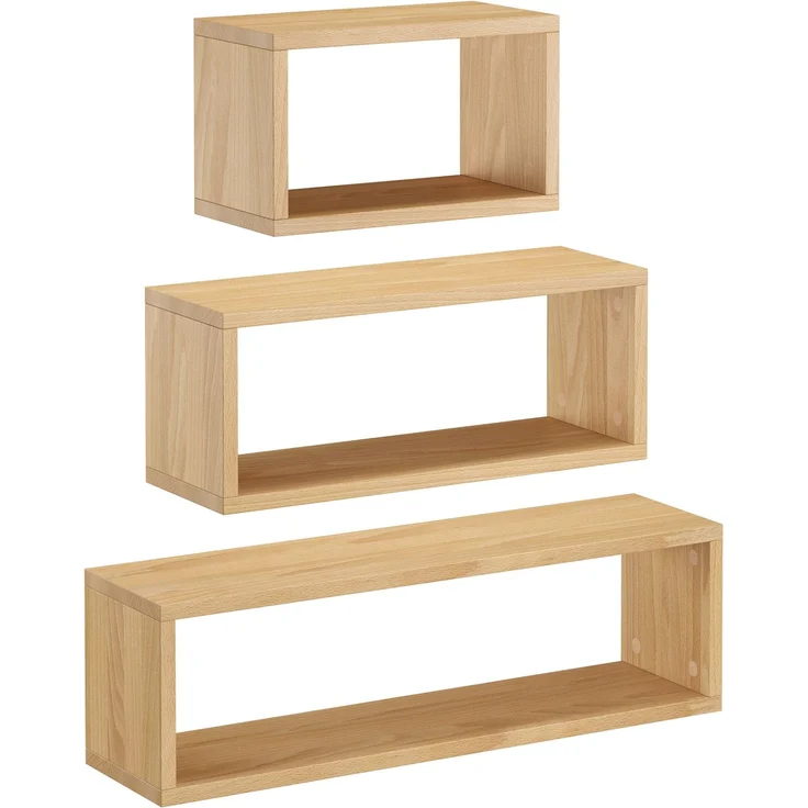 Wandablage schwebender Nachttisch Regal Ablage aus Buche Länge wählbar V-90.84-53Dreierpack – Bild 1
