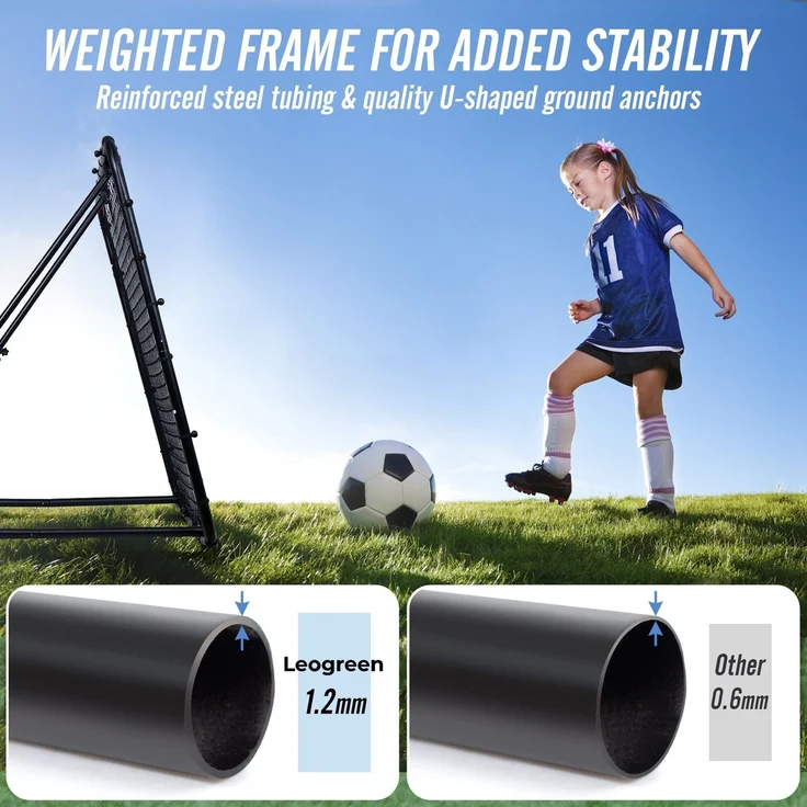 Leogreen Rebounder für Fußball, Fußball Rebounder Jugendlich, Teleskopische Stufenlose Einstellung Prellwand Fussball für EIN besseres und abwechslungsreiches Training (124 * 124cm) – Bild 6