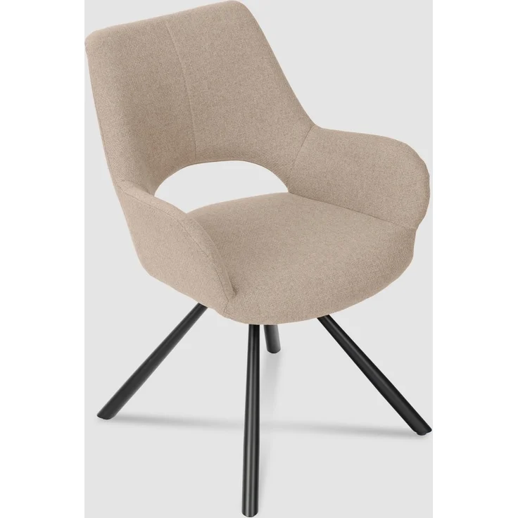 MEUBLE COSY Esstisch mit 2 Esszimmerstühle, Essgruppen, 3er-Set, Runder Esstisch, Küchentisch mit 2 Essstühlen, Stahlgestell, für Esszimmer Küche Wohnzimmer, Weiß + Beige – Bild 6