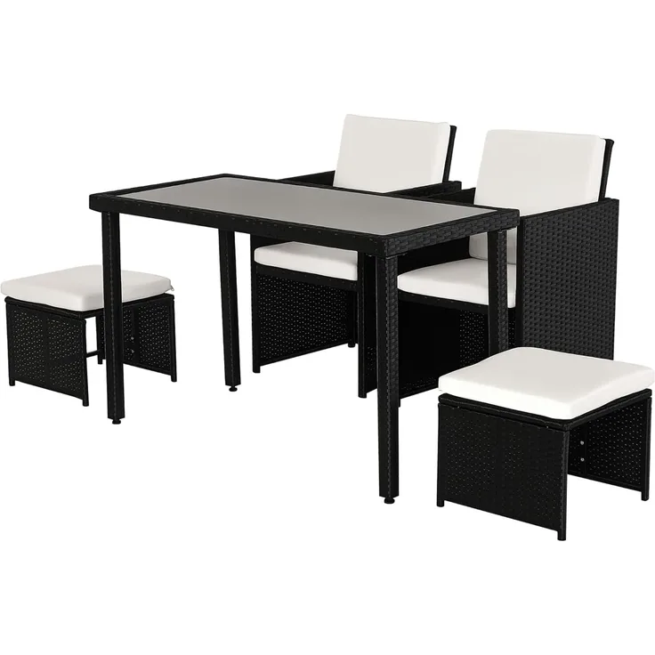 Outsunny Sitzgruppe Sitzgruppe aus Polyrattan geflecht