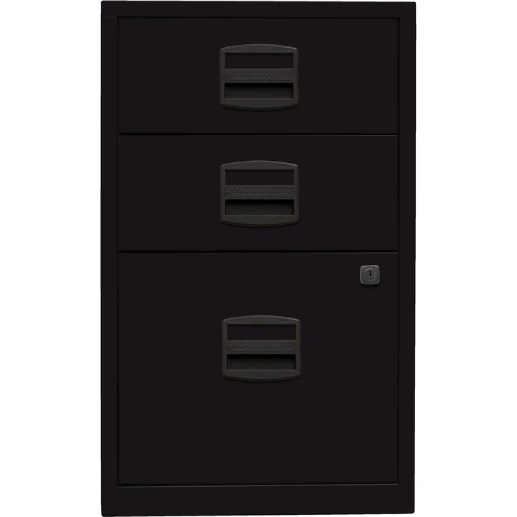 Beistellschrank PFA, 2 Universalschubladen, 1 HR-Schublade, Farbe schwarz – Bild 3
