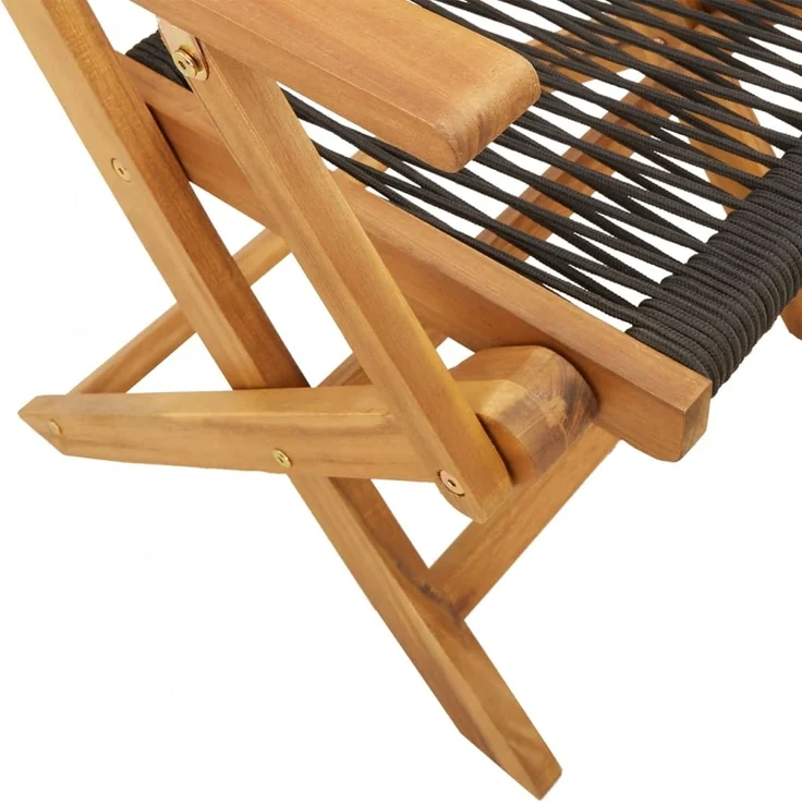 vidaXL Gartenstühle 4 Stk. Klappbar Schwarz Massivholz Akazie 3214565 – Bild 7