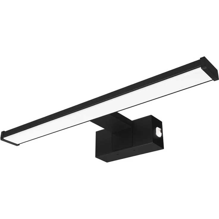 kalb LED Spiegelleuchte Spiegelleuchte chrom oder schwarz 500mm, mit integriertem Netzschalter, Schwarz – Bild 1