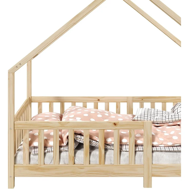 IDIMEX Kinderbett CORA, Hausbett Tipibett Kinderbett Montessori Bett Kiefer 90 x 200 mit Rausf – Bild 2