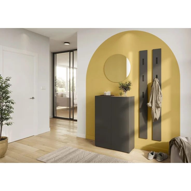 Garderobenleiste >UTAH< 3 Haken, Graphit - 15x170x3cm (BxHxT) – Bild 2