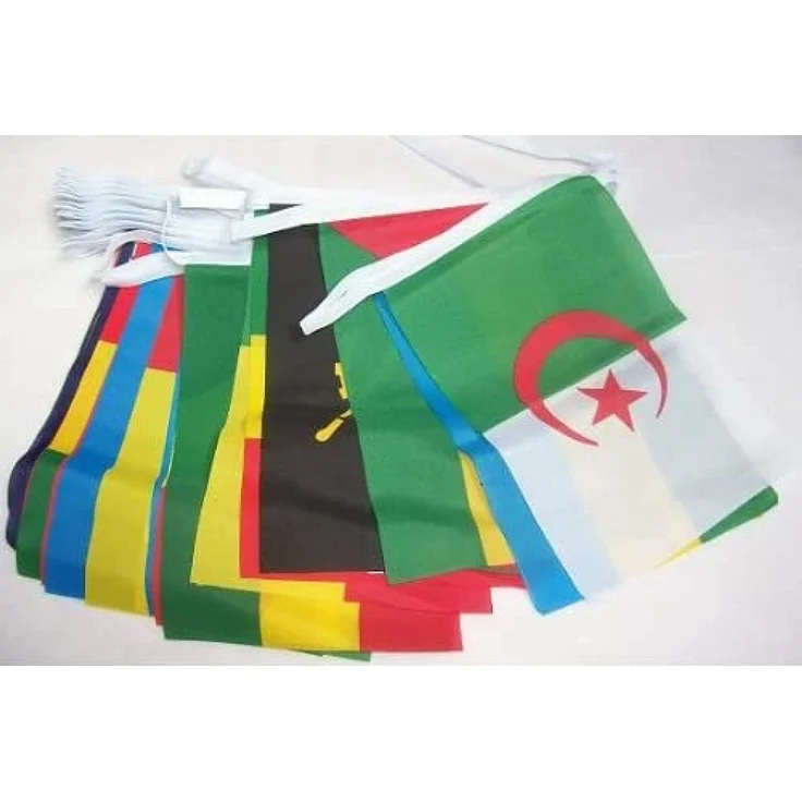 AZ FLAG - Fahnenkette 54 Länder Afrika 16 Meter Mit 54 Flaggen - 21x14 cm - Afrkanische Girlande Flaggenkette 14x21 Cm