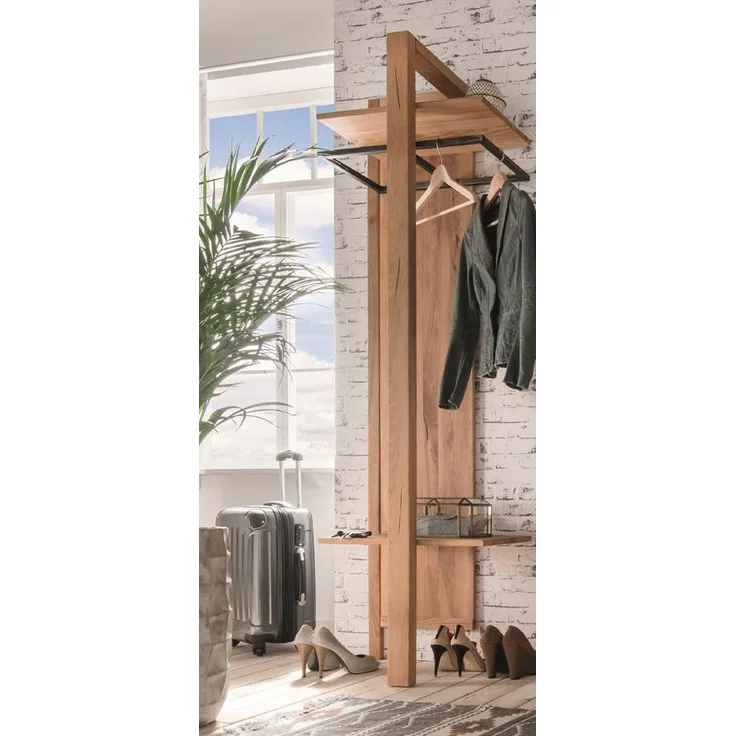 Wandgarderobe 57x200cm 'Lima' Wildeiche massiv