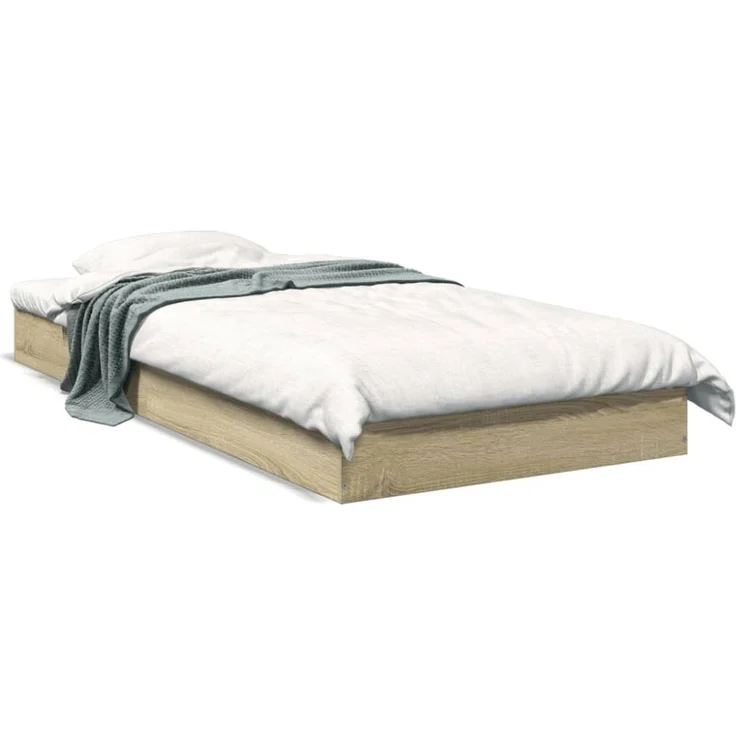 vidaXL Bettgestell ohne Matratze Sonoma-Eiche 75x190 cm Holzwerkstoff 842079 – Bild 1