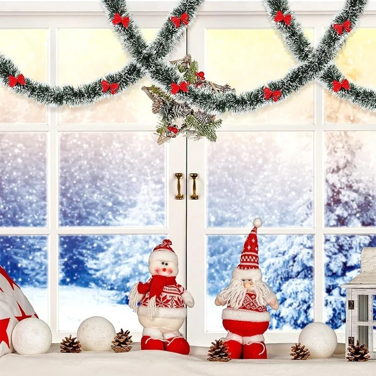 4 m Weihnachtsdekoration, Baumform, hängend, Rosa, Innen & Außen, 2m pro Teil – Bild 4