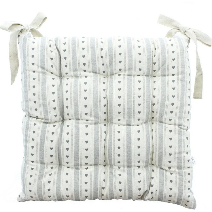 Landhaus Sitzkissen Herz Cottage 40x40cm Kissen Deko Stuhlkissen Stuhl Kissen – Bild 1