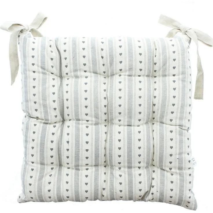 Landhaus Sitzkissen Herz Cottage 40x40cm Kissen Deko Stuhlkissen Stuhl Kissen