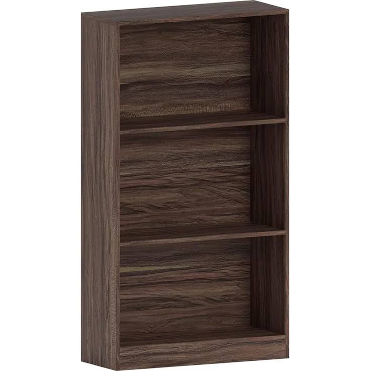 Vida Designs Cambridge Bücherregal mit 3 Ebenen, mittelhoch, Walnuss, Holz-Regaleinheit für Büro, Wohnzimmermöbel