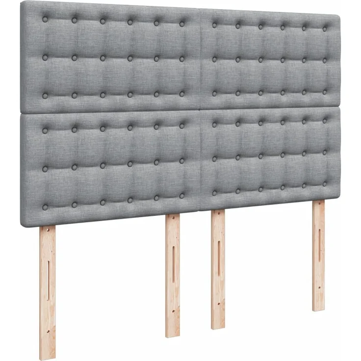 vidaXL Boxspringbett mit Matratze Hellgrau 140x190 cm Stoff 3293589 – Bild 9
