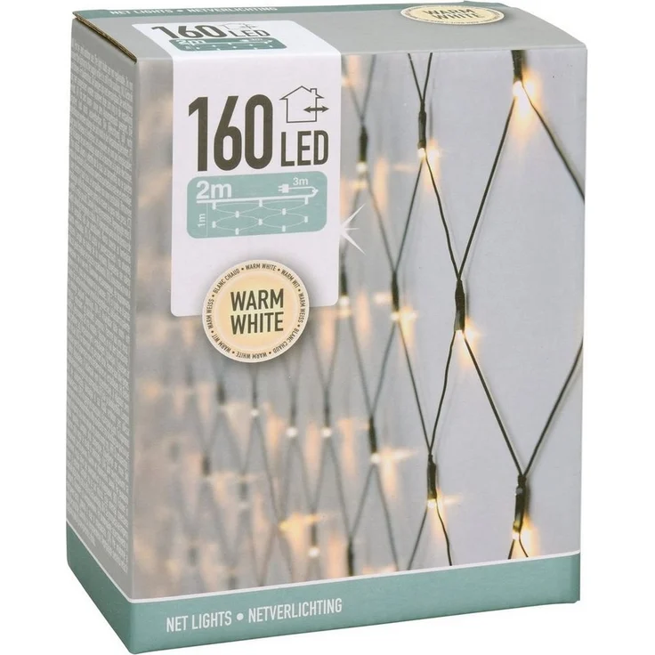 Spetebo LED-Lichternetz LED Lichternetz mit 160 LED warm weiß, 160-flammig, mit Netzstecker - Garten Deko Lichtervorhang – Bild 3