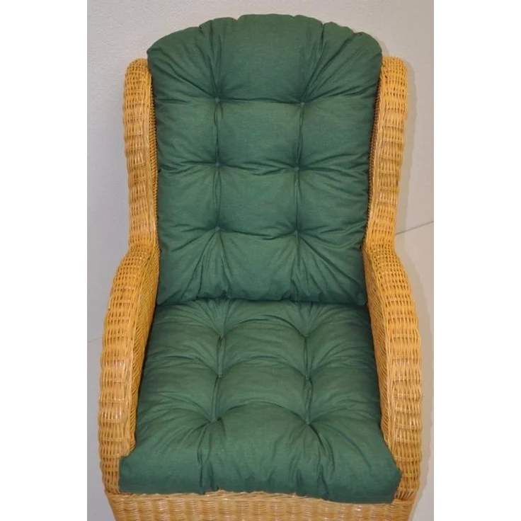 Rattani Sesselauflage Polster Kissen für Rattan Ohrensessel Rattansessel, Color dunkelgrün – Bild 4